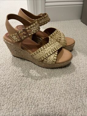 Woven Espadrille Wedge Sandals - Neutral Tan